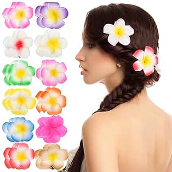 Amazon | SEWACC ハイビスカス 髪飾り ヘアクリップ 個セット